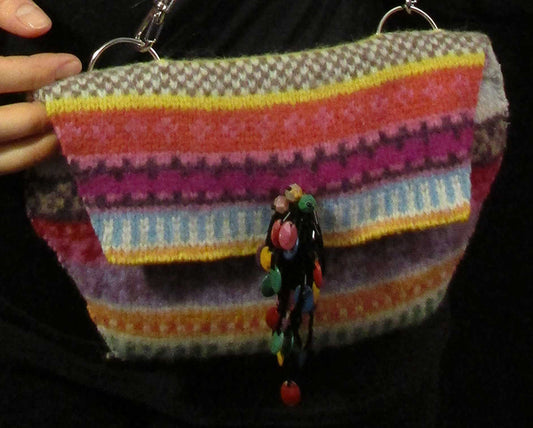 Sweaterfelt multicolor small purse