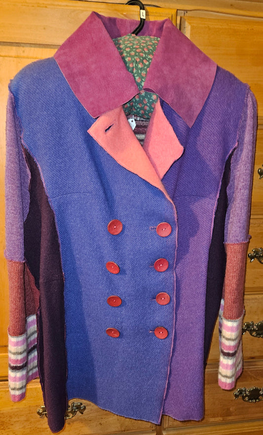 Sweaterfelt double-breasted purple Jacket