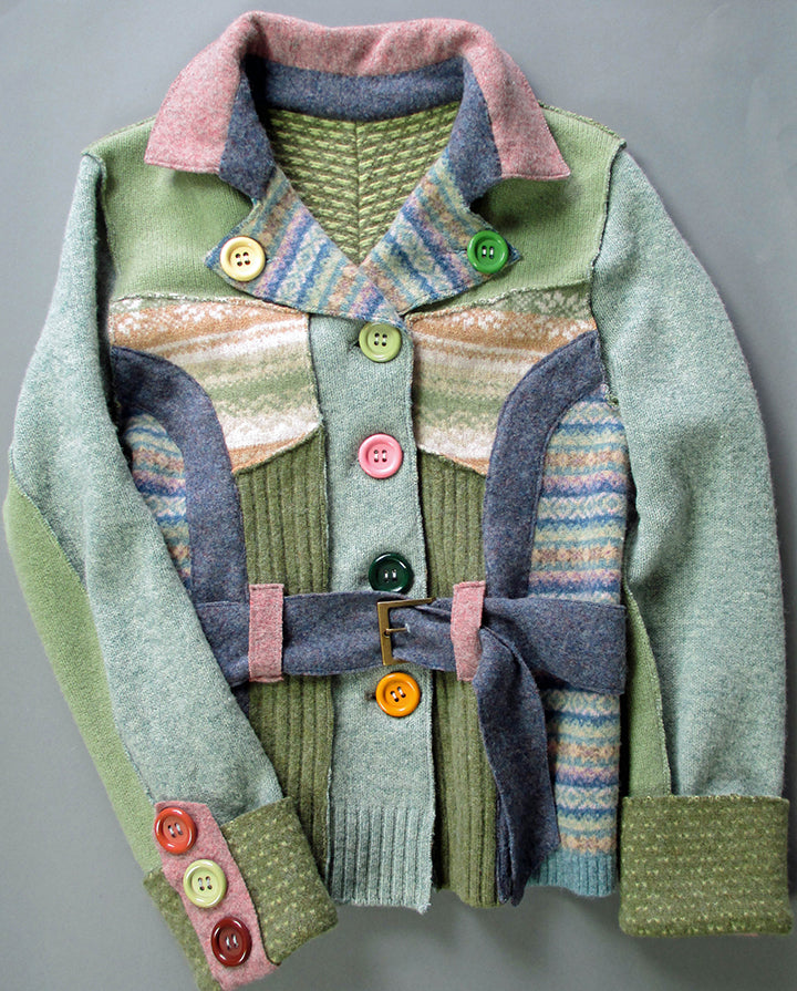 Sweaterfelt Multi-colored belted Jacket